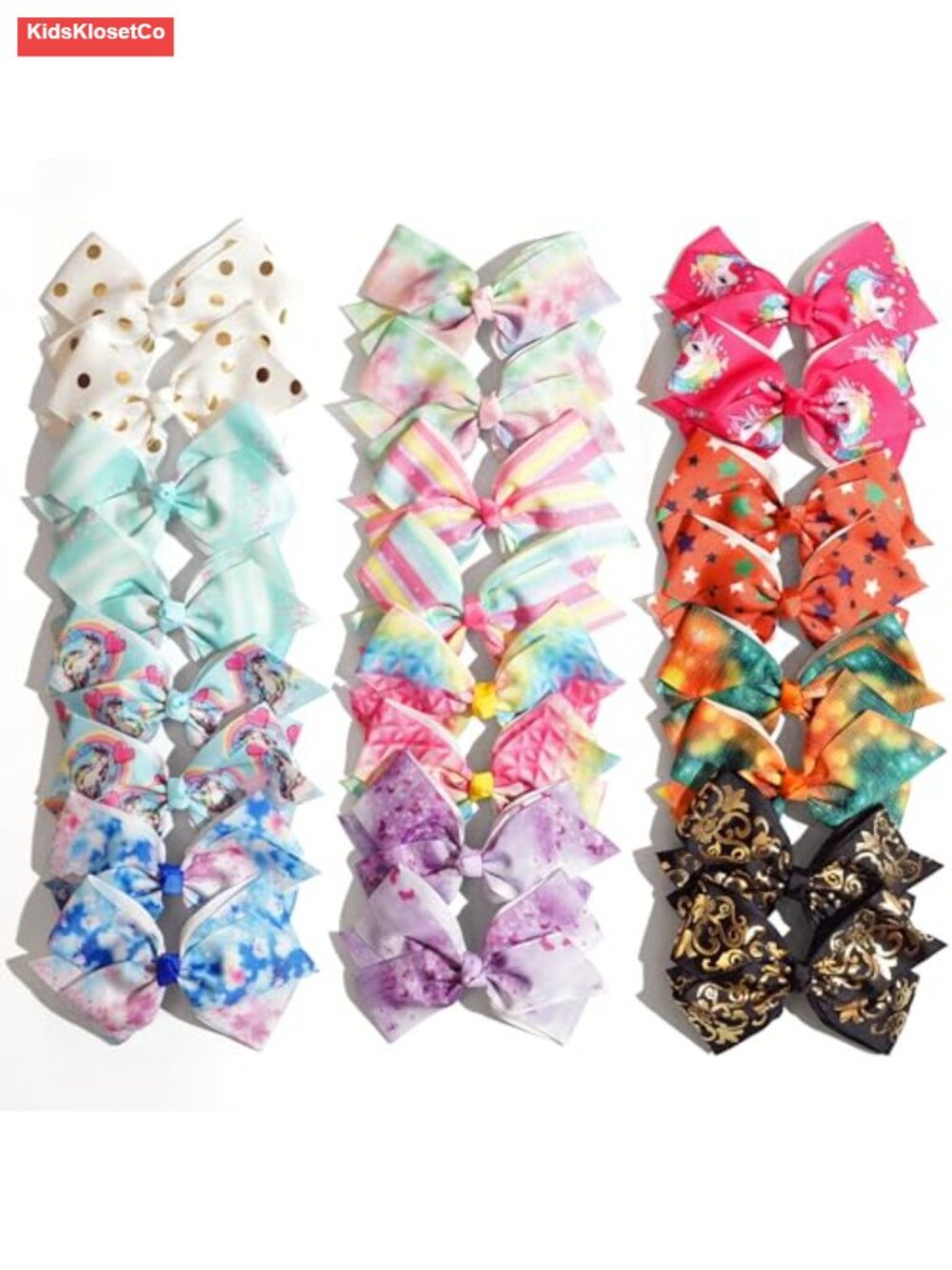 24Pcs 4.5in Grosgrain Ribbon Hair Bows with Alligator Clips for Girls